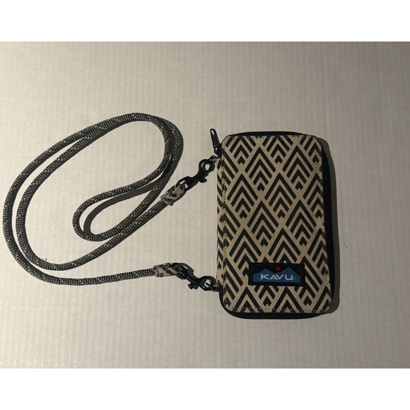 KAVU GO TIME  Mini Zippered Wallet/Crossbody/Bag Rope Strap Boho Paisley Pattern - Picture 1 of 4